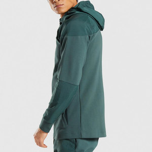 เสื้อมีฮู้ดแบบสวมหัวมีซิปไซส์ใหญ่พิเศษสำหรับผู้ชายเสื้อผ้าแนวสตรีทผ้าคอตตอนพิมพ์โลโก้แบบกำหนดเอง - Product Image 4