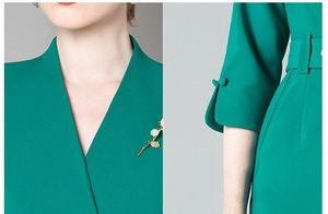 ชุดเดรสผู้หญิงไซส์ใหญ่พิเศษยาว3ส่วนคอลเลกชั่นใหม่สำหรับสาวออฟฟิศทันสมัย - Product Image 6