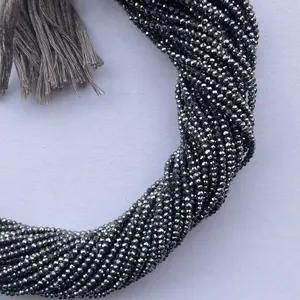 2mm 3mm 4mm Natural Micro Gray Black Hematite Faceted Gemstone Trending Beads Strand Factory Dealer Price from Manufacturer