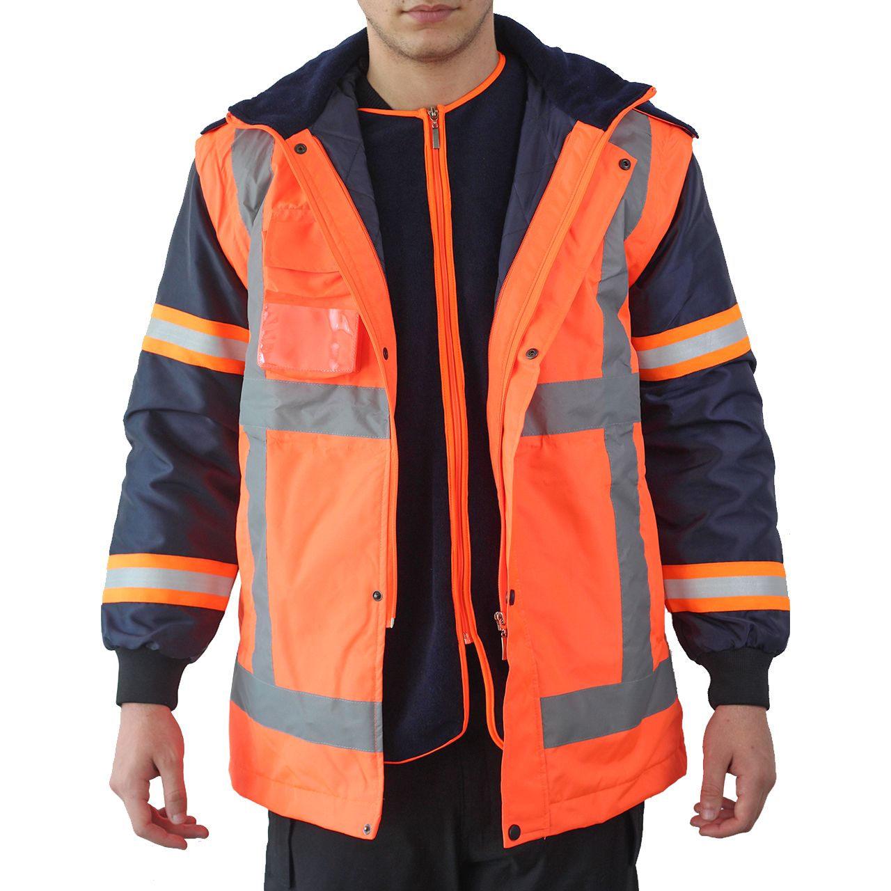 Reflective Safety Jacket Arms are Separated Parting Orange Vest