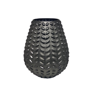 Vente en gros sur mesure beau Design mat de haute qualité fait à la main multi-usages intérieur de maison vide moyen récipient en verre noir mat - Product Image 1