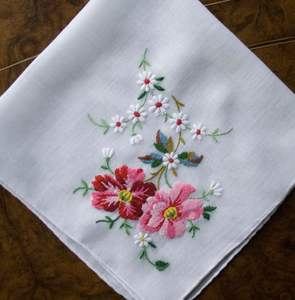 Handker chief-bordado a mano con flores, 100% algodón, tamaño 30x30 cm - Product Image 2