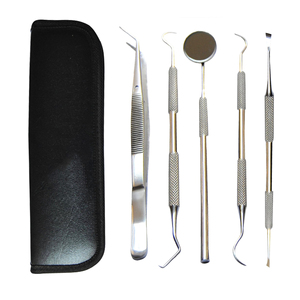 Herramientas dentales de acero inoxidable, Kit de instrumentos dentales, pinzas de acero inoxidable para Universidad, raspador de espejo, escalador de sonda CE, 5 uds. - Product Image 3