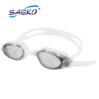 Lunettes de natation pour adultes SAEKO avec verres en PC anti-buée et protection UV, sangle en silicone certifiée