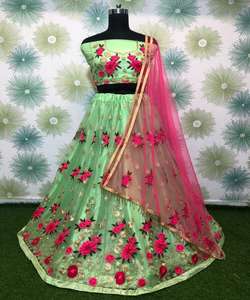 Tendance Banarasi soie broderie séquence travail lehenga choli avec dupatta vêtements de fête prix de gros vêtement ethnique alphanumero - Product Image 4
