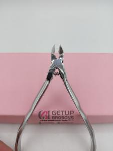 คีมตัดเล็บหนังสีเงินแบบมืออาชีพทำจากสเตนเลสสตีลเครื่องมือด้านความงามปรับแต่งโลโก้และสีของคุณเอง - Product Image 6