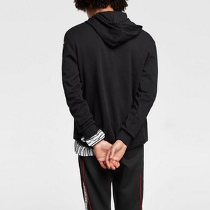 Sweat à capuche en coton pour hommes, pull personnalisé à rayures latérales, manches longues - Product Image 2