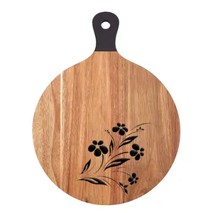 New Arrival Wood Chopping Board Handmade High Quality Hot Selling Cutting Board with Flower Design For Kitchen Usage Food Safe