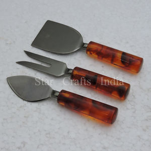 3pcs <b>Cheese</b> Knife Tool <b>Set</b> With Wood & Resin Handle Stainless Steel <b>Cheese</b> Butter Cutter Cutlery <b>Set</b> - Product Image 6