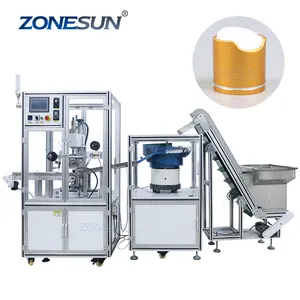 ZONESUN ZS-819-R4 otomatik sac besleme ısı basın makinesi şişe kapağı sıcak folyo damgalama makinesi üreticisi