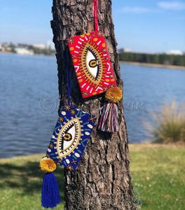 Bolso de mano con bordado de ojos para mujer, estilo bohemio, Wayuu, para verano - Product Image 2