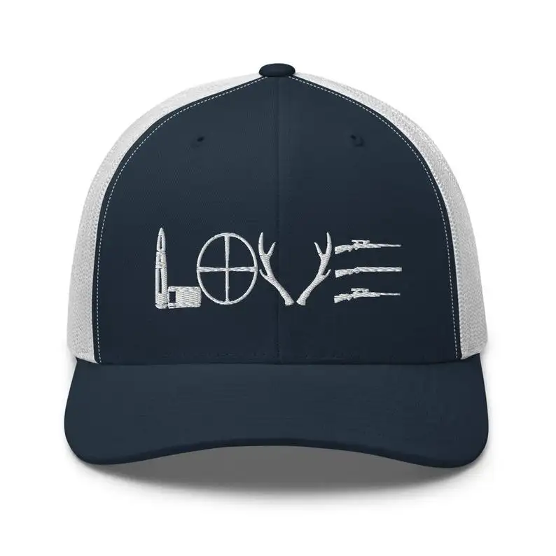 2023 Love Hunting Deer Antlers Trucker Hat Different Color Fabric Custom Logo Design Made by Hat Factory in Vietnam