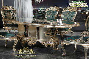 Ensemble de meuble de salle à manger, sculpté à la main, luxueux, Design européen, Villa Royal, en bois de teck, 4 pièces - Product Image 5