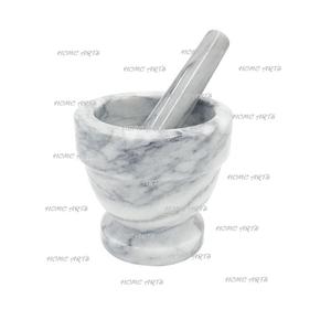 Nuevo diseño de forma redonda, herramientas para hierbas y especias, mortero y mortero de mármol blanco de calidad Superior para los más vendidos - Product Image 3