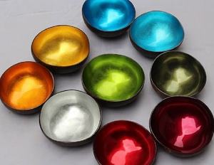 Cuenco de cáscara de coco de alta calidad, decoración lacada, artesanías, regalo - Product Image 1