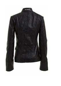 Jet Black Real Fox เสื้อโค้ทหนัง Zip Up & กระดุมสำหรับทุกเพศนักขี่จักรยานมีให้เลือกทุกสีหนัง - Product Image 3