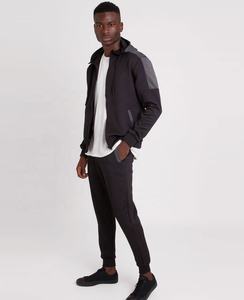 Ensemble de vêtements de gymnastique deux pièces, survêtement pour hommes noir et blanc sur le côté, vente en gros - Product Image 2