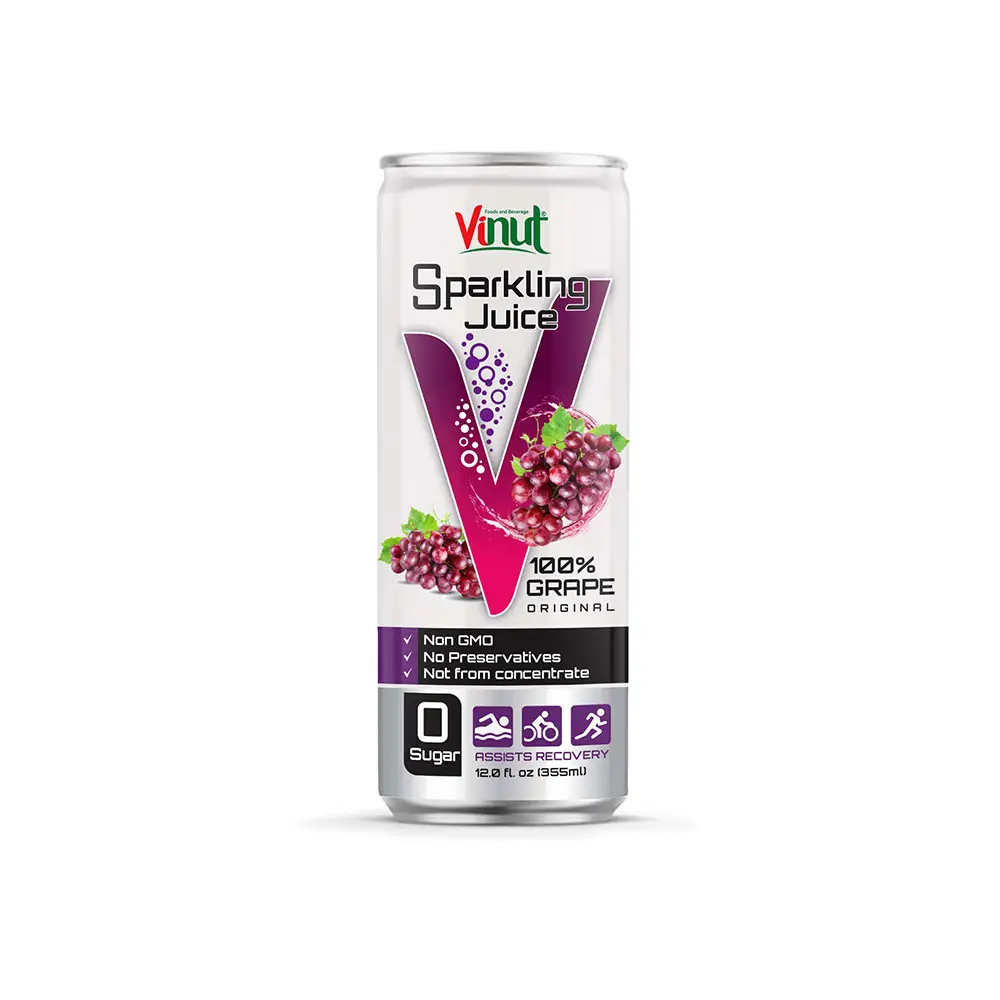 12 fl oz VINUT 100% Sparkling water Original Grape Juice drink Sugar free