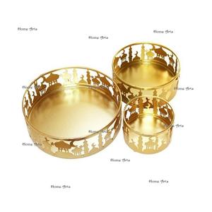 Lot de 3 plateaux de service pour le Ramadan de différentes tailles Plateau de nourriture pour le Ramadan de forme ronde au design fabuleux au prix le plus bas - Product Image 1