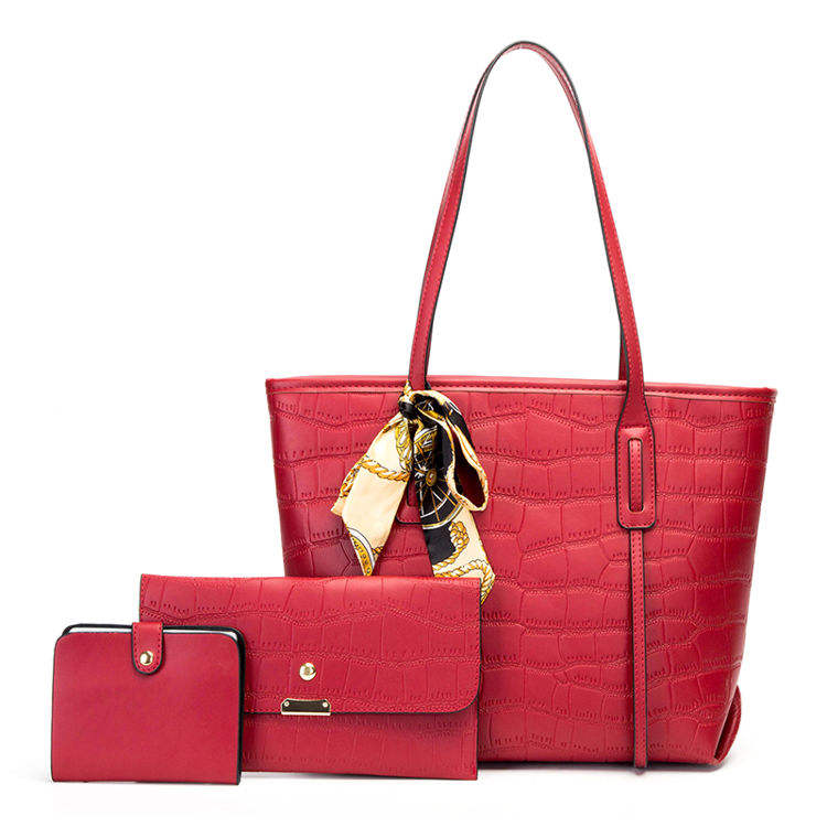 2023 New Fashion Ladies Purse Clutch Tote set Borsa Sac Stone Pattern Pu  Leather Bow set di borse di marca famosa