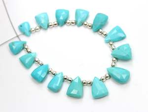 Arizona Naturel Turquoise Facettes Trillion Forme Perles Lisse Bleu Pierres Précieuses Bracelets Fabrication de Bijoux Vendu Lâche Strand - Product Image 4