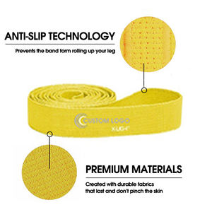 Conjunto de 3 bandas elásticas de resistencia para piernas y glúteos, tejido grueso antideslizante con Logo personalizado para Fitness - Product Image 4