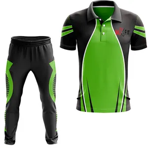 Abbigliamento sportivo Color blu Navy da Cricket uniforme con Logo personalizzato con nome della squadra taglia maglia e pantaloni da Cricket