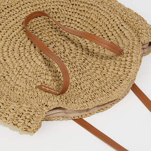 Crossbody Handmade Canteen Beach Bag Seagrass Rustic Brown Woven Seagrass Hand Bag for Women - Product Image 4