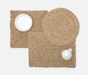 Rattan Placemats Japanese Woven Rattan Placemats Round Braided Water Hyacinth <b>Kitchen</b> <b>Accessories</b> for Dinner. Handicraft - Product Image 2