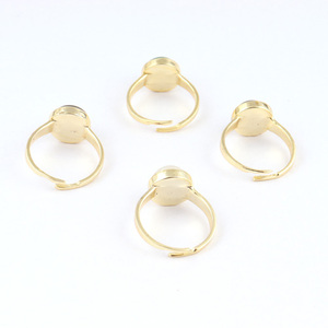 Diseñador genuino fuego labradorita 10mm piedra anillo latón amarillo chapado en oro anillo redondo piedra preciosa anillo ajustable joyería - Product Image 6