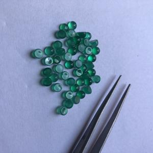 4mm Naturel Vert Onyx Lisse Rond Flatback Lâche Calibré Cabochon Pierre Semi Précieuse pour la Fabrication de Bijoux au Prix de Gros - Product Image 2