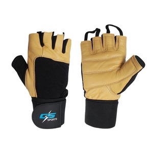 Guantes de cuero Unisex para levantamiento de pesas, guantes deportivos con empuñaduras de ajuste cruzado - Product Image 6