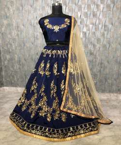 Tendance Banarasi Soie Broderie Séquence Travail Lehenga Choli Dupatta Moderne Coton Salwar Mariée Porter En Gros Vêtement Ethnique ApparelVêtement - Product Image 1