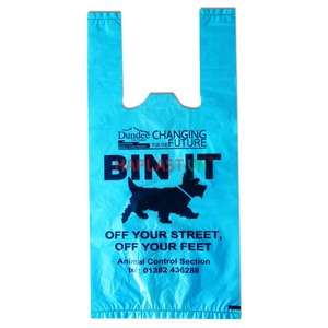 Bolsa de camiseta de plástico transparente de alta calidad HDPE/LDPE Bolsa de supermercado de compras desechable y reutilizable de Bajo MOQ - Product Image 2