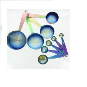 Stylish White and Blue <b>Enameled</b> Steel Measuring <b>Cups</b> Durable Engraved Design Premium Quality Cooking Tools for Kitchen Use - Product Image 5