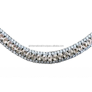 Cristales y piedras de champán de 3 filas, pulsera de cuero negro superflexible, de alta calidad, en todos los tamaños - Product Image 2