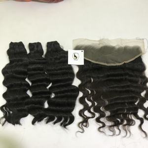 Mèches malaisiennes naturelles, cheveux bruts sans traitement, alignées, Deep Wave, de haute qualité, cheveux vierges à Double Drawn, bon marché - Product Image 6