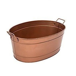 Refroidisseur de vin galvanisé de forme ovale avec poignée en bois pour bar et hôtel, refroidisseur de vin galvanisé de meilleure qualité à vendre - Product Image 5