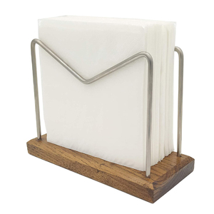 Metal & Rustic Wooden Napkin Holder Table Farmhous Metal Iron Wire Napkin - Product Image 6