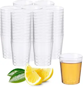 High Quality Clear Plastic Shot Glass Transparent & Disposable Drinking Cups Unbreakable Plastic Shots Glasses