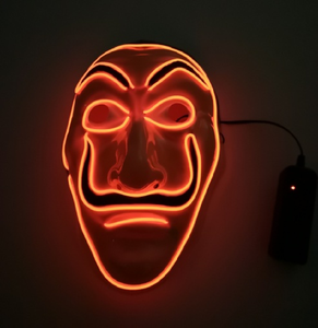 Masque Lumineux <span class=keywords><strong>Dali</strong></span>, Masque EL Halloween, Masque LED Effrayant pour Soirée Cosplay - Product Image 2