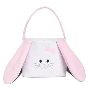 Wholesale Party Decoration Custom Kids Cute Gift Bags Bucket Plush Easter Bunny Basket