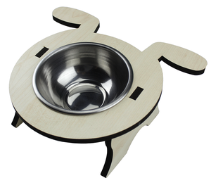 Bol à nourriture et à eau pour chat et chien en acier inoxydable écologique, motif animal rose, forme carrée, pour chats - Product Image 2