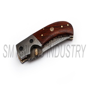 มีดดามัสกัสสวยงามทำด้วยมือเองสวยงามซับล็อคกระเป๋า/มีดพับ (Smk1273) - Product Image 6