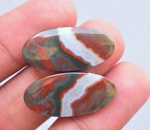 Par de gemas de piedra Natural en sangre, forma de mezcla, cabujones de piedra arterial combinados, par de gemas sueltas, par de joyería - Product Image 6