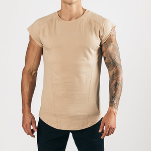 Camisas deportivas de cuello redondo para hombre, camisas 100% de algodón sin mangas con logotipo bordado, buen color, para gimnasio y fitness, venta al por mayor - Product Image 1