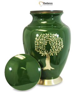 Aria, urna de cremación de latón de alta calidad, estilo americano, diseño de vida de árbol, precio al por mayor, servicios de entierro conmemorativo para adultos decorativos - Product Image 5