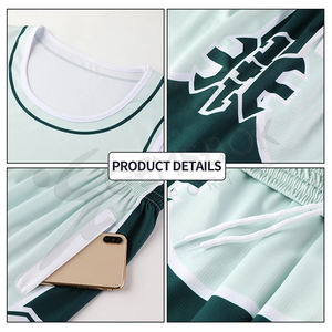 ชุดเครื่องแบบบาสเก็ตบอลของผู้ชาย,ชุดเครื่องแบบบาสเก็ตบอลที่หรูหราแห้งเร็วสวมใส่สบายพิมพ์ลายได้ตามต้องการ - Product Image 6