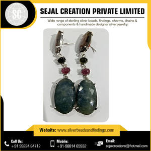 Pendiente de piedras preciosas de Plata de Ley 925 de último diseño para regalo o fiesta para niños - Product Image 5