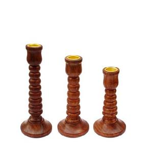 Candelabro de madera hecho a mano para decoración de dormitorio, soporte de vela para artesanía, hogar y hotel - Product Image 1